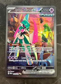 Pokemon Paradox Rift - IRON VALIANT EX - SPECIAL ILLUSTRATION RARE 249/182 - NM - Image 1