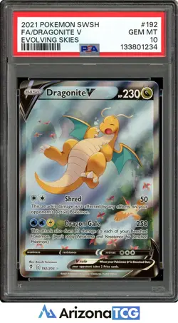 Pokemon 2021 Dragonite V 192/203 Alt Art Evolving Skies GEM MINT PSA 10 - Image 1