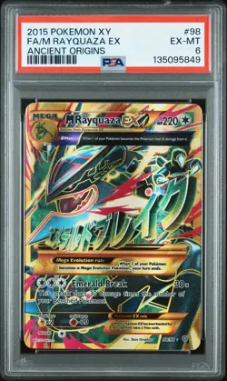 2015 Pokemon Xy Ancient Origins #98 Fa/M Rayquaza Ex Ancient Origins PSA 6 - Image 1