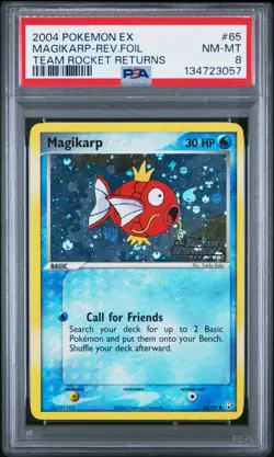 2004 Pokemon EX Team Rocket Returns Magikarp Reverse Foil 65/109 PSA 8 NM-MT - Image 1
