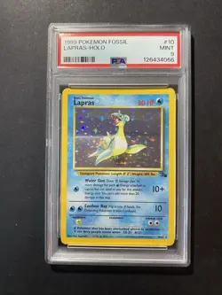 Lapras 10/62 Fossil Holo Unlimited Pokemon WOTC PSA 9 MINT NEW CERT! - Image 1