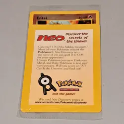 Sealed 2001 Entei Reverse Holo Pokemon Neo Discovery Black Star Movie Promo VTG - Image 4