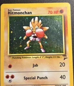 Hitmonchan Holo Vintage LP 8/130 Pokemon Base Set 2 - Image 3