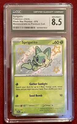 2024 POKEMON SVP EN SV BLACK STAR PROMO #076 SPRIGATITO CGC 8.5 - Image 1