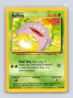 Pokemon TCG Koffing 051/102 Base Set Normal LP - Image 1