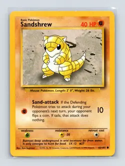 Pokemon TCG Sandshrew 062/102 Base Set Normal LP - Image 1
