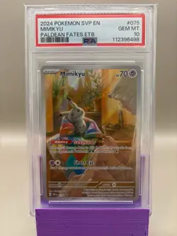 PSA 10 GEM Mint - Mimikyu #075 Pokemon Paldean Fates ETB, Graded - Image 1