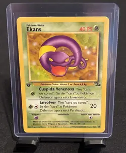 Rare Vintage Ekans Portuguese 1st Edition Pokemon Fossil 1999 NM Condition! (1) - Image 1