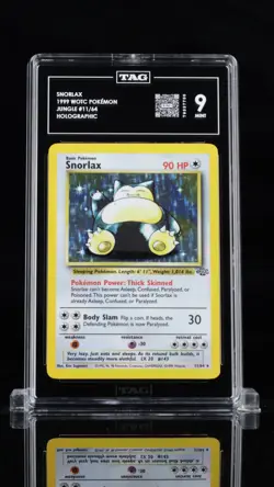 1999 Pokemon Jungle Unlimited Snorlax 11/64 Holo Rare TAG 9 *Low Pop* - Image 1