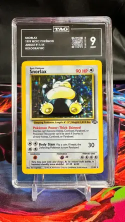 1999 Pokemon Jungle Unlimited Snorlax 11/64 Holo Rare TAG 9 *Low Pop* - Image 3