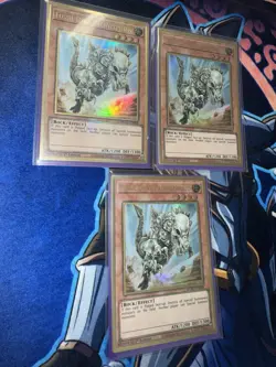 Yugioh x3 Fossil Dyna Pachycephalo MGED-EN008 Gold Rare 1st Ed NM - Image 1