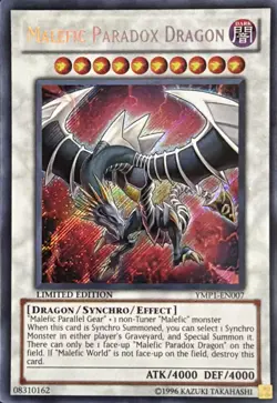 Malefic Paradox Dragon YMP1-EN007 Limited Edition Secret Rare LP - Image 1