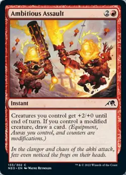 AMBITIOUS ASSAULT x4 mtg NM-M Kamigawa Neon Dynasty 4 Common - Image 1