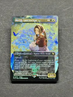 Aerith Last Ancient Borderless Chocobo Track Foil - MTG Final Fantasy - 0471 - Image 1