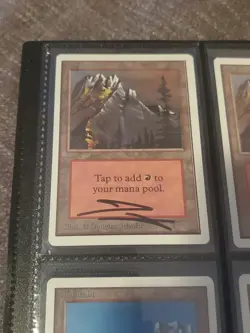 NM Unlimited Mountain A Magic MTG Card Douglas Schuler Signature Vintage Signed - Image 1