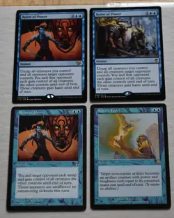 MTG 4x Rare Blue Instant Reigns of Power & Karn's Touch - Image 2