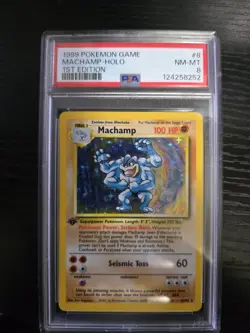 Machamp 1st Edition Holo 1999 Pokemon Base Set #8 PSA 8 NM-MT - Vintage WOTC - Image 1