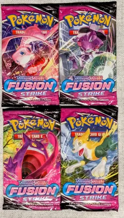 Pokemon Fusion Strike SWSH08 Booster Pack Art Set (4 Packs)-Sealed - Image 1