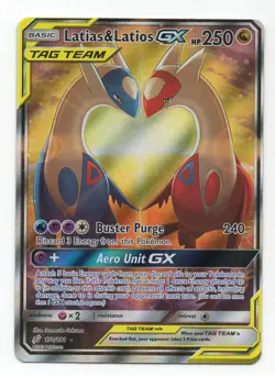 Pokemon TCG: SM - Team Up *Foil* Latias & Latios GX (170/181) Alt Full Art *LP* - Image 1