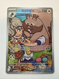 Pokemon Scarlet & Violet Destined Rivals Arven's Greedent Illustration Rare #205 - Image 1