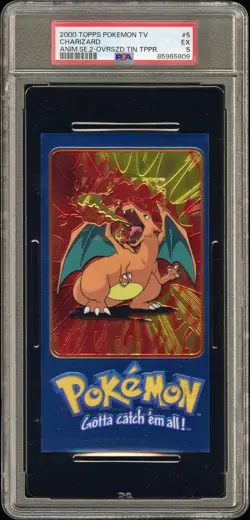 PSA 5 - Charizard TOPPS Anime Ser. 2 O/S Tin Topper- Pokemon - Image 1
