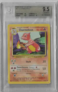 BGS 9.5 GEM MINT Charmeleon 24/102 Base Set Unlimited Uncommon Card Pokemon TCG - Image 1