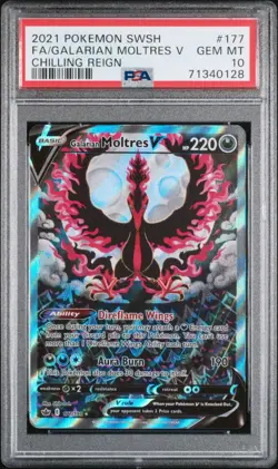 Galarian Moltres V PSA 10 - 177/198 - Alternate Art - Chilling Reign - Pokemon - Image 1