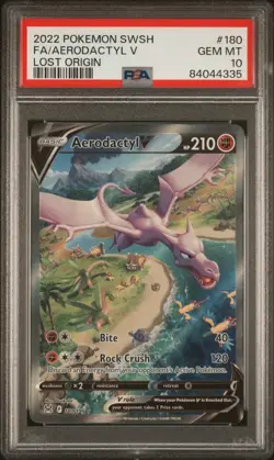 Aerodactyl V PSA 10 - 180/196 - Alternate Art - Lost Origin - Pokemon - Image 1