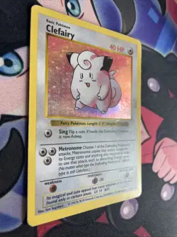 Pokemon Clefairy Foil 5/102 Rare Holo Shadowless 1999 MP - Image 2