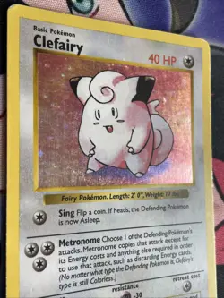 Pokemon Clefairy Foil 5/102 Rare Holo Shadowless 1999 MP - Image 3