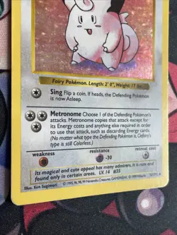 Pokemon Clefairy Foil 5/102 Rare Holo Shadowless 1999 MP - Image 4