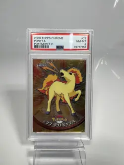 2000 TOPPS CHROME POKEMON T.V. #77 PONYTA PSA 8 - Image 1