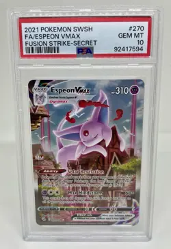 Pokemon Espeon VMAX Alt Art Secret 270/264 Fusion Strike #270 GEM MINT PSA 10 - Image 1