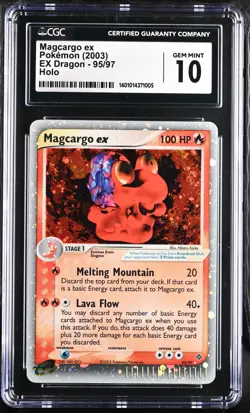 CGC 10 Pokemon Magcargo ex EX Dragon 95/97 Holo Rare EX - with 2 swirls - Image 1
