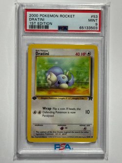 Pokemon 1st Edition Team Rocket Dratini #53 PSA 9 Mint - Image 1