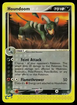 Pokemon Card - Houndoom EX Dragon 34/97 Uncommon - Image 1