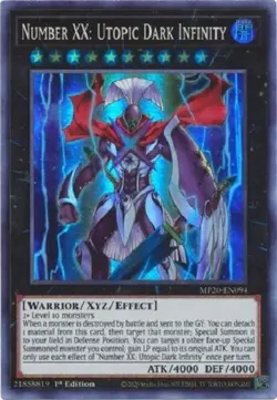 Yugioh - Number XX Utopic Dark Infinity - 1st Super Rare NM - Free Holo Card - Image 1