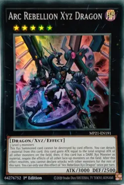 MP21-EN191 ARC REBELLION XYZ DRAGON SUPER RARE 1ST EDITION YuGiOh CARD - Image 1