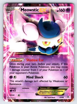 Meowstic EX 37/83 2016 XY Generations Set 20th Anniversary Pokemon Card - Nm/Vlp - Image 1