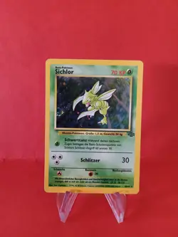 Pokemon Karte/card - Scyther Sichlor 10/64 - Jungle Set Swirl Holo Exc-Near Mint - Image 1