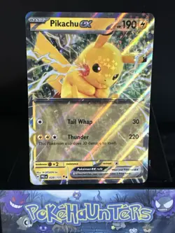 Pokemon Card Pikachu ex 028/131 Prismatic Evolutions Double Rare Holo NM - Image 1