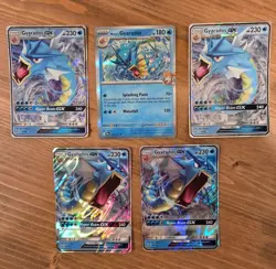 Lot of 5 Pokemon Gyarados Cards: Misty's Gyarados, GX 16/68 & GX Promo SM212 - Image 1