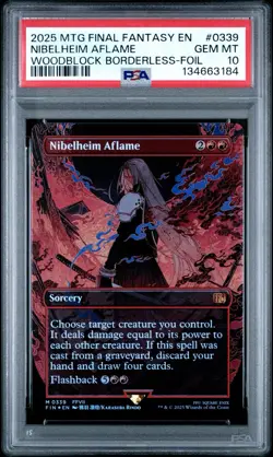 MTG Final Fantasy Nibelheim Aflame Woodblock Borderless Foil #0339 PSA 10 - Image 1