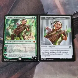 MTG Ellywick Tumblestrum 181 & Emblem Token Adventures In The Forgotten Realms - Image 1