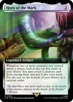 MTG FOIL Horn of the Mark Extended Art Surge Foil - The Lord of the Rings #789 - Image 1