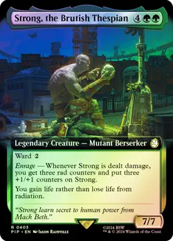 MTG FOIL Strong, the Brutish Thespian Extended Art - Fallout Commander #403 - Image 1