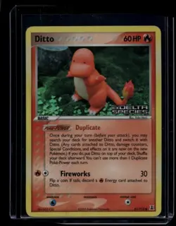 Pokemon TCG Ditto Charmander 61/113 Delta Species Reverse Holo DMG - Image 1