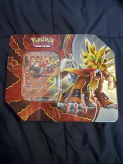 2024 Pokemon Paradox Destinies Gourging Fire Tin 5 Booster Packs Sword & Shield - Image 1