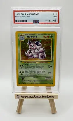 PSA 7 - Pokemon Base Set Nidoking Holo 11/102 - Image 1