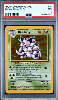 PSA 7 - Pokemon Base Set Nidoking Holo 11/102 - Image 3